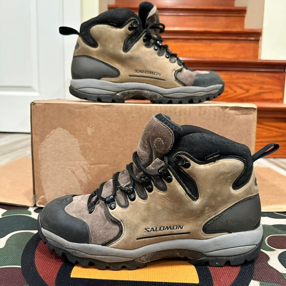 Salomon Goretex Vintage Brown Hiking Outdoor Boots